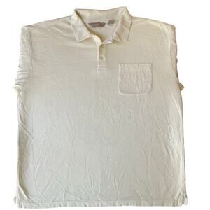 Taylor & Henry Men Polo Shirt Size XL Short Sleeve Stretchy Front Pocket White